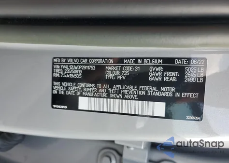 2023 Volvo Xc40 Plus from USA, damaged, VIN YV4L12UW0P2911753